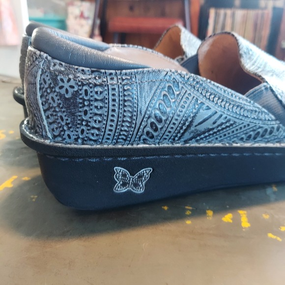 Alegria Debra Grey Black Embossed Leather Professional Clogs DEB-345 Womens 38 - Picture 6 of 7